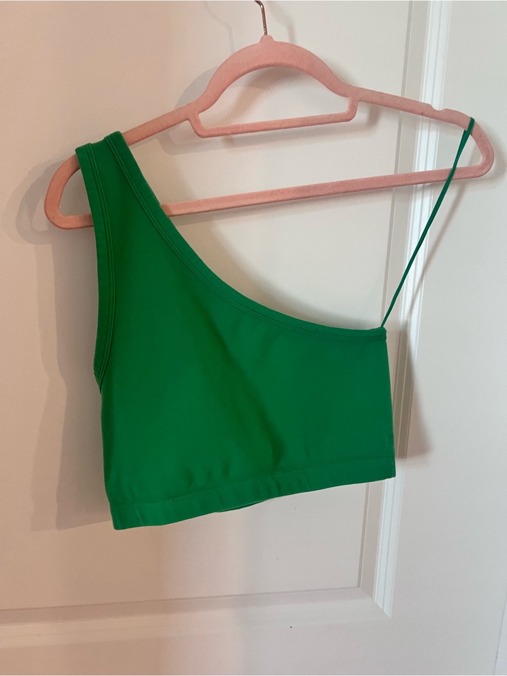 Zara Bright Green One-Shoulder Crop Top